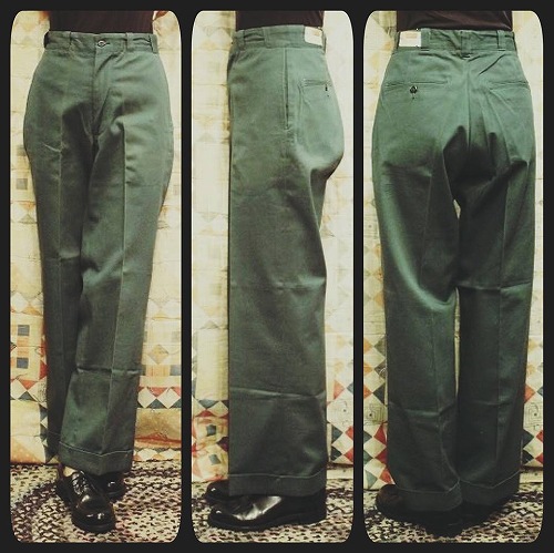DEAD STOCK 50'S～ GOLD STAR CHINO WORK PANTS (GRN)
