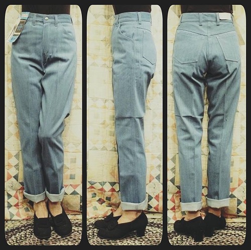 DEAD STOCK 60'S～ BIG YANK SCRABED DEIM TAPERED PANTS (H.BLE)