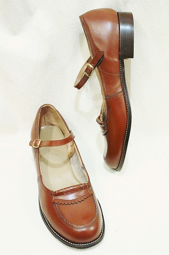 DEAD STOCK 40'S～ STAR BRAND MARY JANE LEATHER SHOES (BRN)