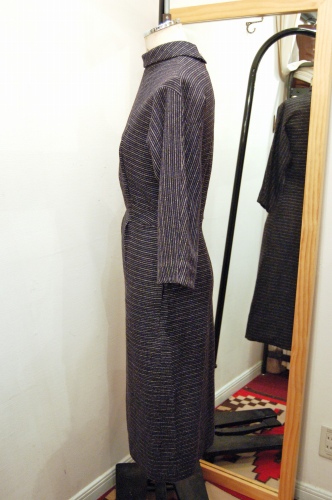 50'S～60'S JONATHAN LOGAN BORDER WOOL DRESS (BLK/GRY/WHT)