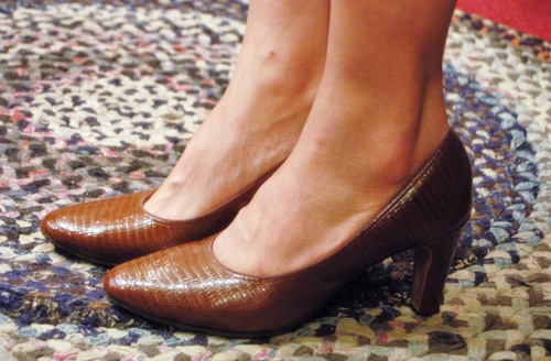 70'S～ LIFE STRIDE PATENT LEATHER REPTILE PUMPS(BRN)