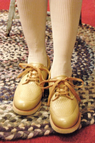 70'S～ LOW WEDGE LEATHER LACE UP SHOES(TAN)