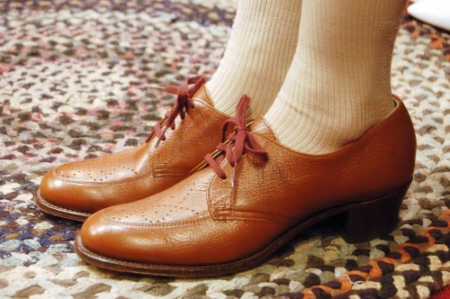 60'S～ MEDALLION LACE UP LEATHER CLINIC SHOES(L.BRN)