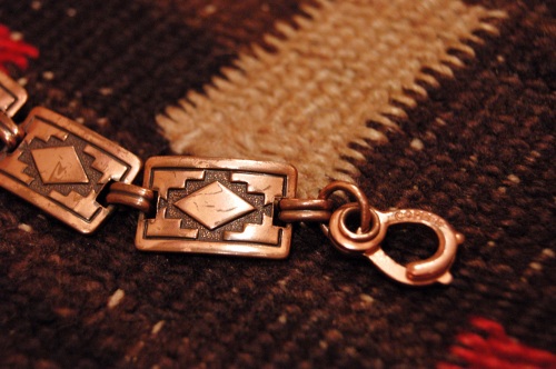 vintage copper ring bracelet