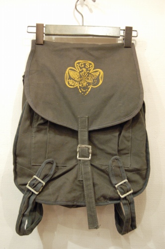 vintage girl scout canvas backpack
