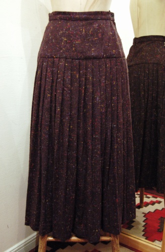 70'S～ NEP PLEATED LONG SKIRT (BLK/BRN/YLW/TQ/RED)