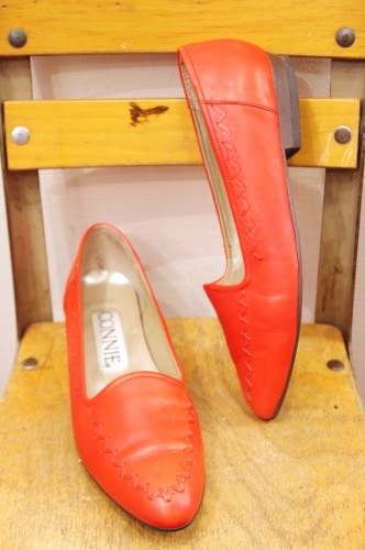 80'S～ CONNIE POINTED TOE FLAT PUNPS(I.RED)