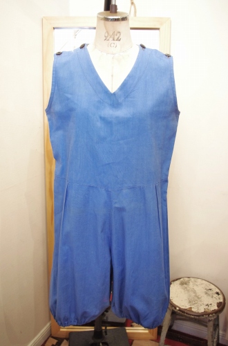 30'S～40'S V-NECK GYM SUIT NO SLEEVE ROMPERS(S.BLE)