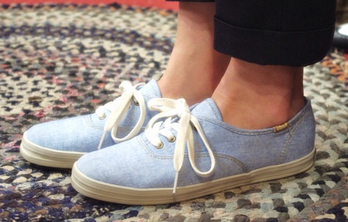 IKEDS CHAMBRAY DECK SHOES(S.BLE)