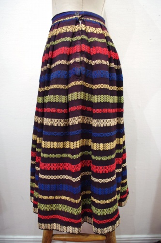 60'S～ GUATEMALA EMBROIDERED SKIRT(BLK)