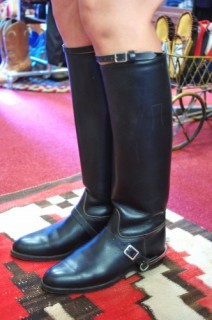 VINTAGE LEATHER JOCKEY BOOTS WITH SPUR (BLK・MADE IN USA)