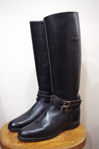 VINTAGE LEATHER JOCKEY BOOTS WITH SPUR (BLK・MADE IN USA)