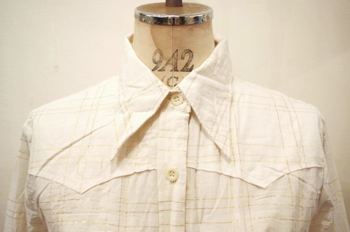 DEAD STOCK 70'S～ INDIA COTTON WESTERN YORK LONG SLEEVE SHIRTS(IVY)
