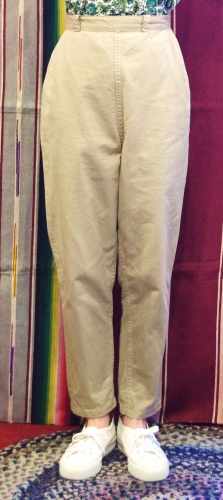 60'S～ CHINO CLOTH SIDE ZIP SABRINA CIGARETTE PANTS(BEIGE)