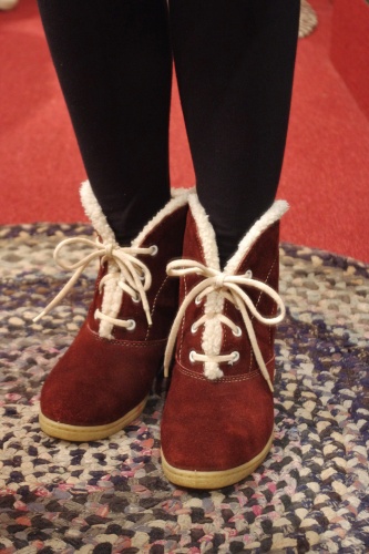 70'S～ SUEDE & BOA LACE UP BOOTIE SHORT BOOTS(BGDY/MADE IN ITALY)