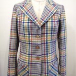 70'S～ SEERSUCKER GOLD BUTTON CHECK TAILORED JACKET(WHT/BLE/RED/ORG/GRN)