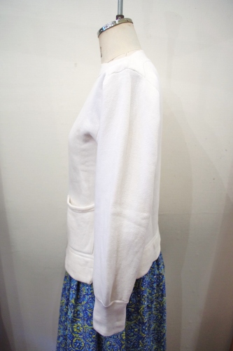 50'S～ BOAT NECK FLOCK PRINT COLLEGE SWEAT (WHT/NVY)