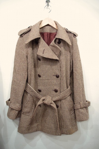 vintage wool short trench coat