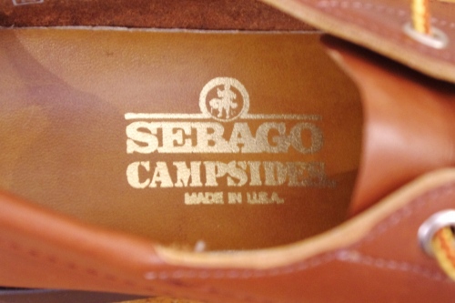 DEAD STOCK SEBAGO CAMP SIDES LEATHER MOCASSIN SHOES(MADE IN USA/BRN)