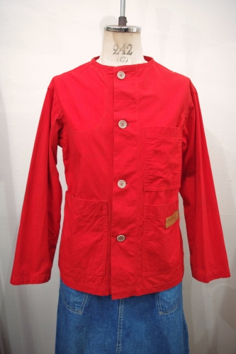 50'S～ COTTON COLLARLESS HUNTING RIFLE JACKET WIHT PATCH(RED)