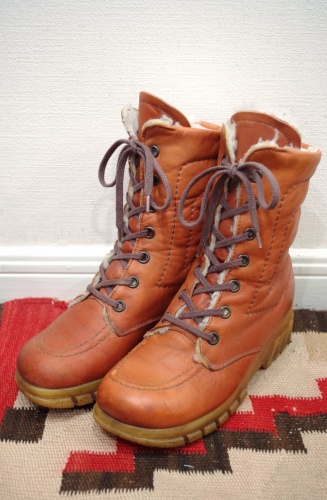 70s leather boa boots