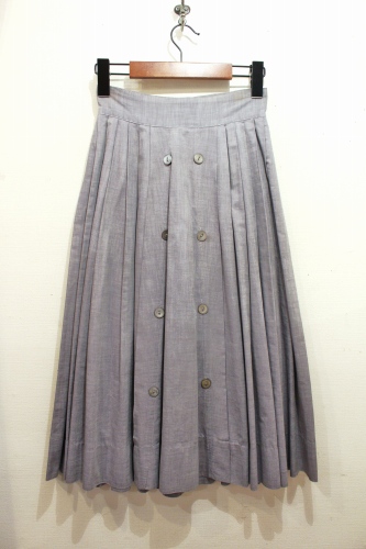 40'S～50'S BROADCLOTH PLEAT FLARE SKIRT (L.GRY)
