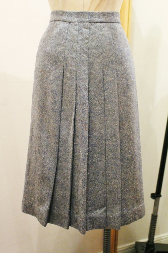  70'S～ NEP TWEED FRONT PLEAT SKIRT (NVY/WHT/ORG/YLW/BLE)