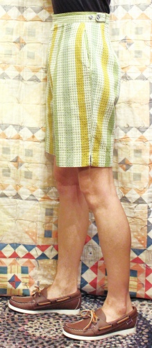 60'S～ WAFFLE CLOTH STRIPE SHORT PANTS (GRN/WHT/ORG/GRY)