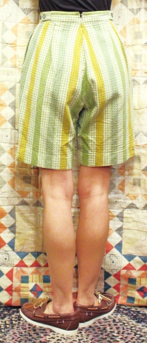 60'S～ WAFFLE CLOTH STRIPE SHORT PANTS (GRN/WHT/ORG/GRY)