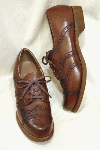 DEAD STOCK 40'S～50'S WING TIP LEATHER SHOES (BRN)