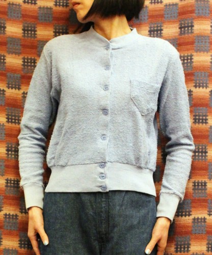  DEAD STOCK 70'S～ TERRY CLOTH CARDIGAN TOPS (H.BLE)