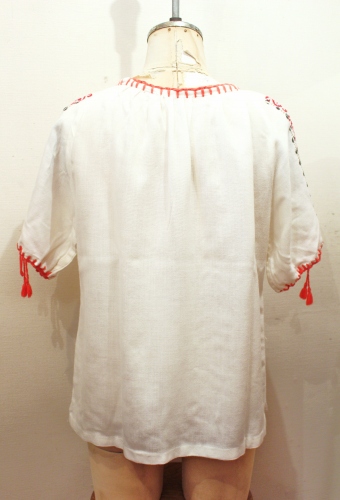 VINTAGE EMBROIDERED TUNIC TOPS (WHT/RED/BLE/BLK/YLW)