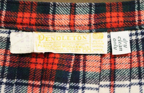  70'S～ PENDLETON TRATAN CHECK WOOL PLEATED SKIRT (RED/GRN/NVY/WHT/BLK)