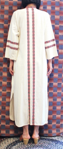  VINTAGE EMBROIDERED TUNIC DRESS (O.WHT/RED/BLK)