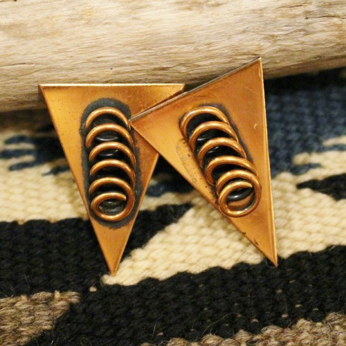 vintage renoir copper earrings