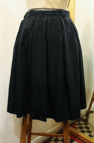 50'S BOX PLEATED COTTON SKIRT (BLK)