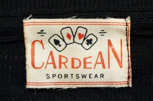 50'S～ CARDEAN WOOL LONG SLEEVE TOPS WITH POCKET (D.NVY)
