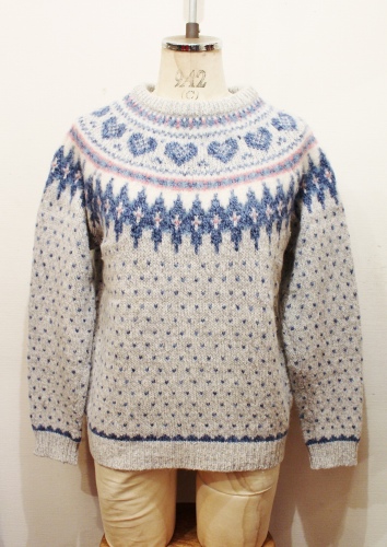 80'S～ WOOLRICH NORDIC SWEATER (H.GRY/NVY/H.BLE/PNK)