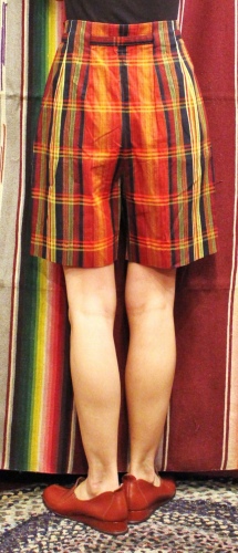 DEAD STOCK 50'S～60'S CHECK SHORT PANTS WITH BELT (RED/ORG/YLW/BLK)