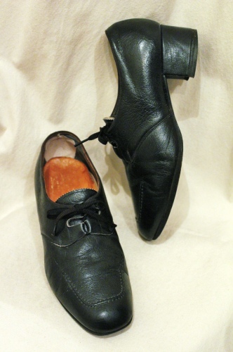 50'S～60'S SQUARE TOE U-TIP LACE UP LEATHER SHOES (BLK)