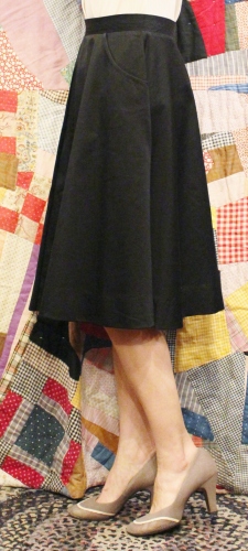 50'S~ KORET OF CALIFORNIA CENTER PLEAT FLARE SKIRT (BLK)