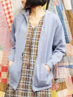 80'S~ FULL ZIP SWEAT PARKA (MADE IN USA・H.BLE)