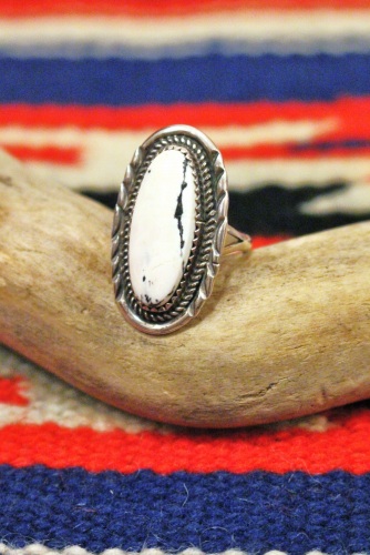  Navajo white buffalo ring