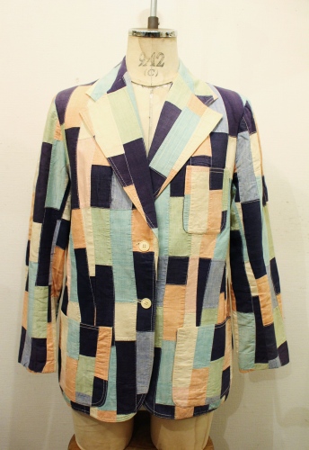70'S～ INDIA COTTON PATCHWORK TAILORED JACKET (PASTEL)