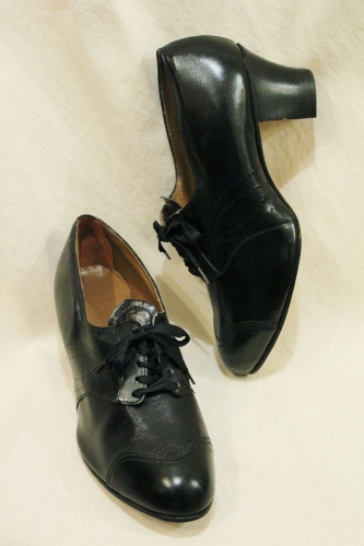 DEAD STOCK 40'S~ LEATHER OXFORD SHOES (BLK)