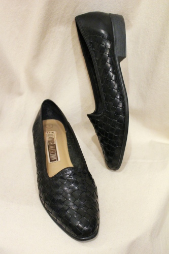 MESH LEATHER SLIP-ON FLAT SHOES (MADE IN BRAZIL・BLK)