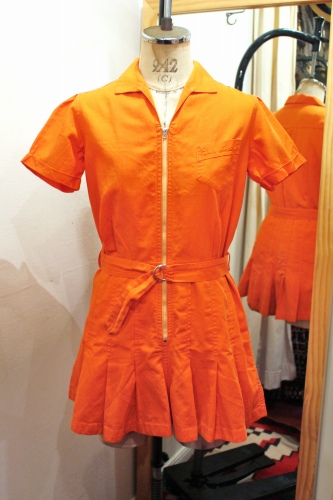 40'S～ ZIP UP GYM SUIT ROMPERS WITH BELT (ORG)
