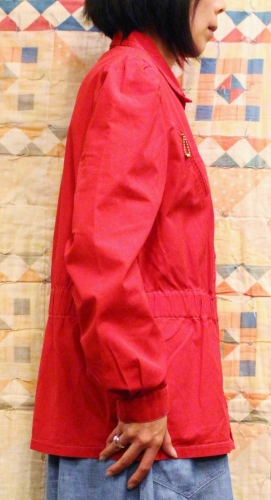  40'S~ POPLIN PUFF SHOULDER SKI JACKET (RED)