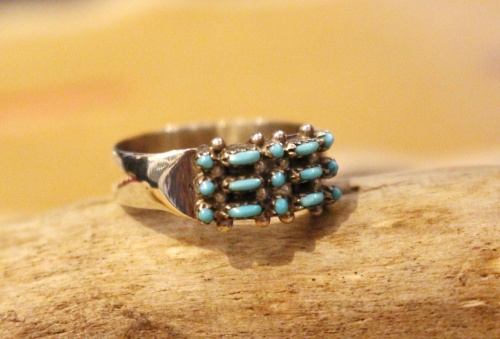 indian jewelry zuni needle point ring