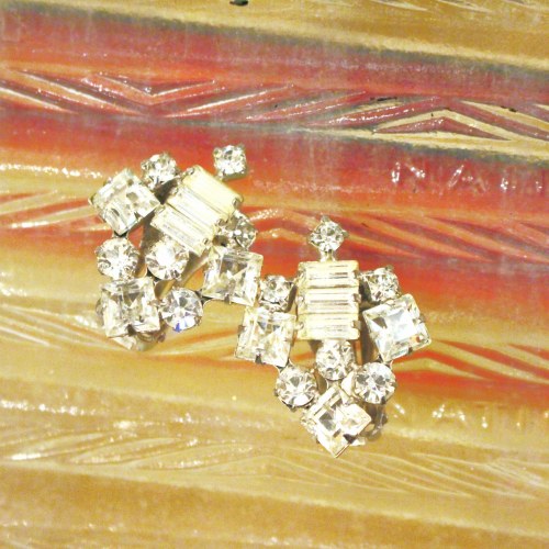 vintage rhinestone earrings